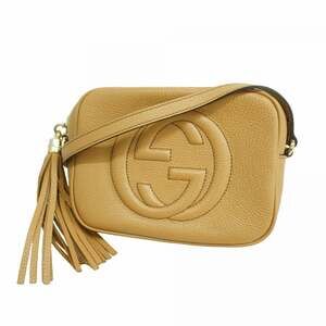 Gucci Soho Shoulder Bag 308364 Leather Beige Women's